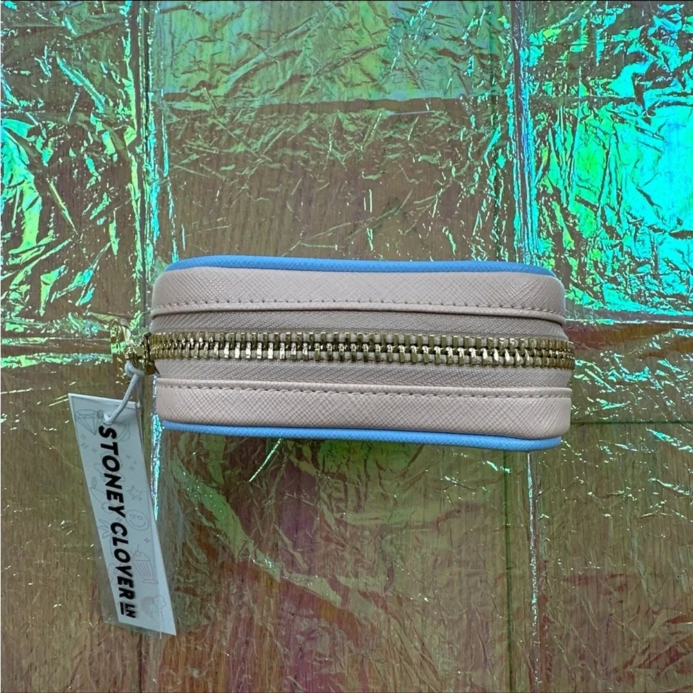 🆕 Stoney Clover Lane Vegan Leather Pink Shell Embossed Peach Mini Pouch - Picture 2 of 6